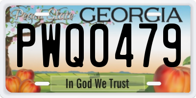 GA license plate PWQ0479
