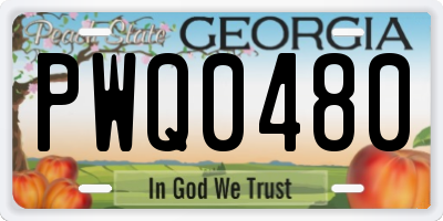 GA license plate PWQ0480