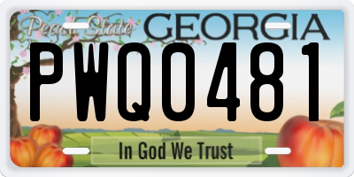 GA license plate PWQ0481