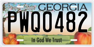 GA license plate PWQ0482