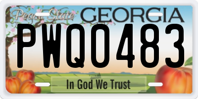 GA license plate PWQ0483