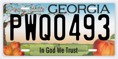 GA license plate PWQ0493