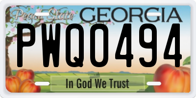 GA license plate PWQ0494