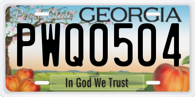 GA license plate PWQ0504