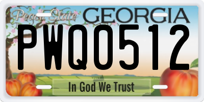 GA license plate PWQ0512
