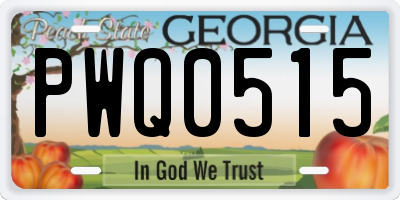 GA license plate PWQ0515