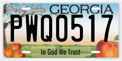 GA license plate PWQ0517