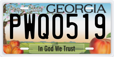 GA license plate PWQ0519