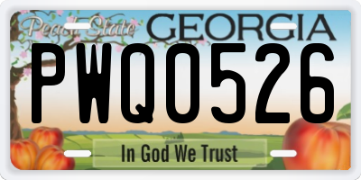 GA license plate PWQ0526