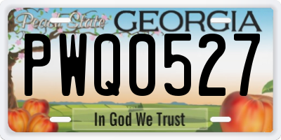 GA license plate PWQ0527