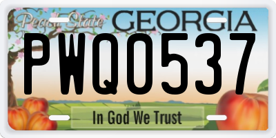 GA license plate PWQ0537