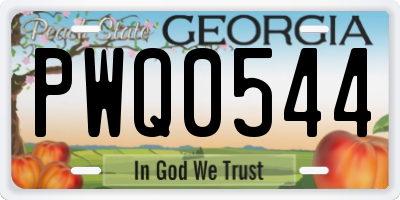 GA license plate PWQ0544