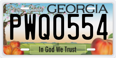 GA license plate PWQ0554