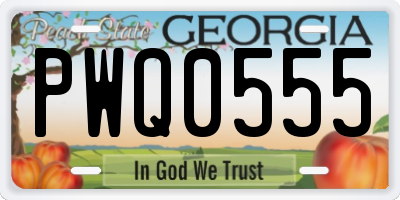 GA license plate PWQ0555
