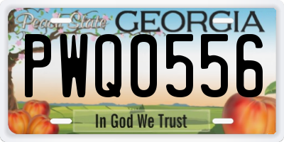 GA license plate PWQ0556