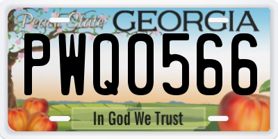GA license plate PWQ0566