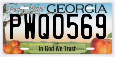 GA license plate PWQ0569