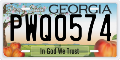 GA license plate PWQ0574