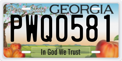 GA license plate PWQ0581