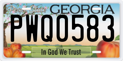 GA license plate PWQ0583