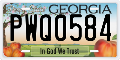 GA license plate PWQ0584