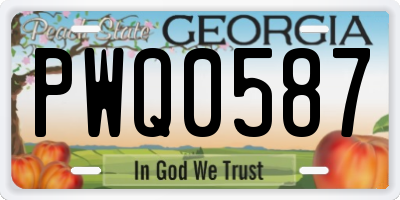 GA license plate PWQ0587