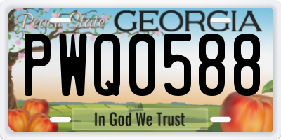 GA license plate PWQ0588