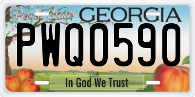 GA license plate PWQ0590