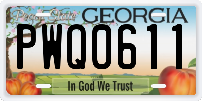 GA license plate PWQ0611