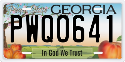 GA license plate PWQ0641