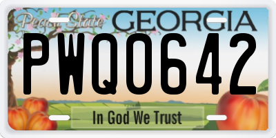 GA license plate PWQ0642