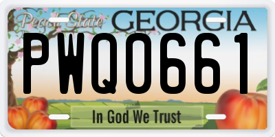 GA license plate PWQ0661