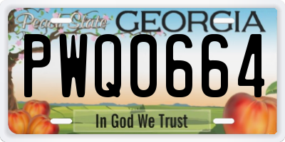 GA license plate PWQ0664