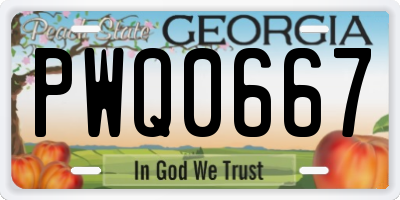 GA license plate PWQ0667
