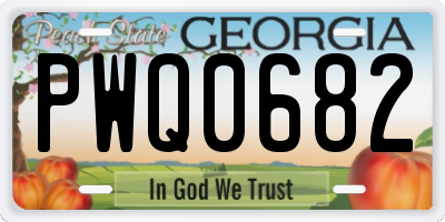GA license plate PWQ0682