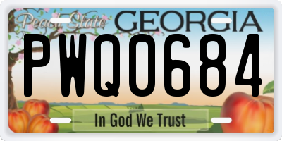 GA license plate PWQ0684
