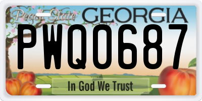 GA license plate PWQ0687