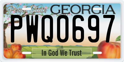 GA license plate PWQ0697