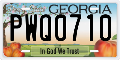 GA license plate PWQ0710