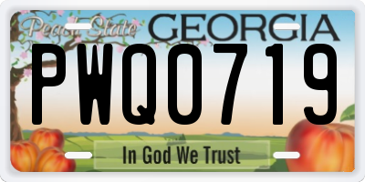 GA license plate PWQ0719