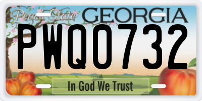 GA license plate PWQ0732