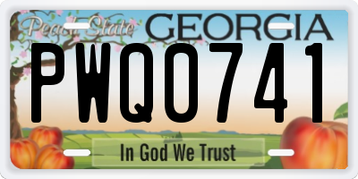 GA license plate PWQ0741