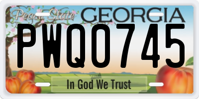 GA license plate PWQ0745
