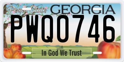 GA license plate PWQ0746