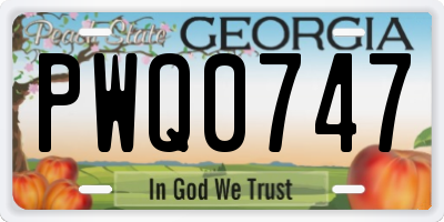 GA license plate PWQ0747