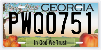 GA license plate PWQ0751