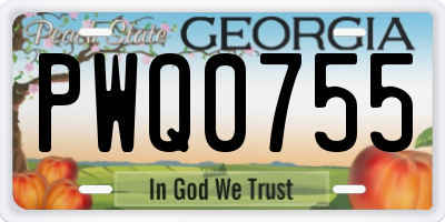 GA license plate PWQ0755