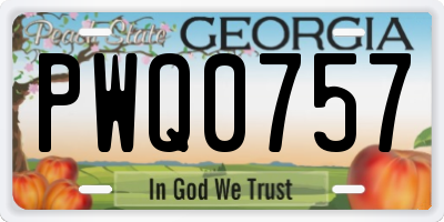 GA license plate PWQ0757
