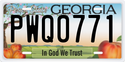 GA license plate PWQ0771