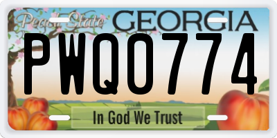 GA license plate PWQ0774